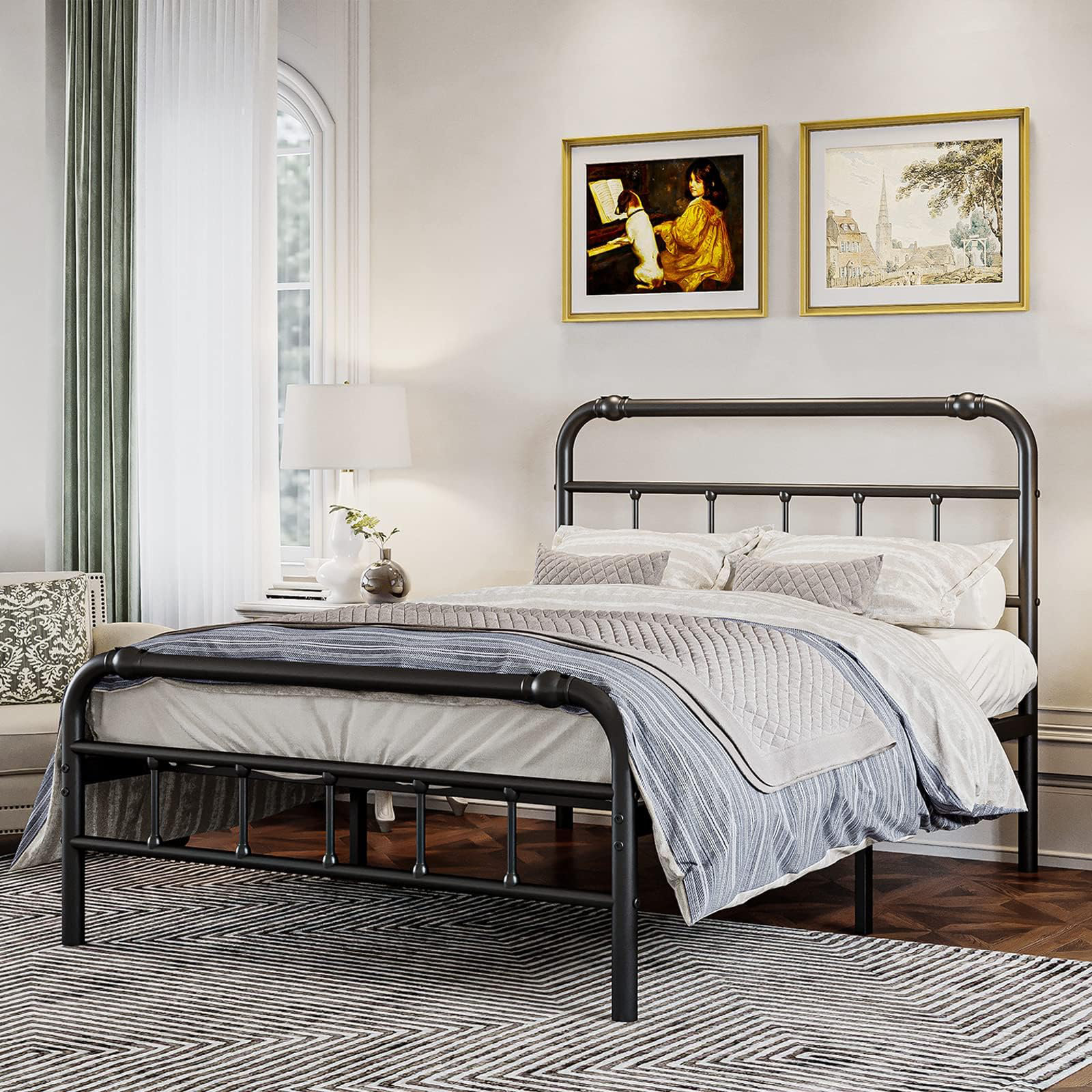 Williston Forge Ashwyn Reinforced 14 Inch High Alloy Steel Tube Iron Bed Frame Easy to Install Anti rocking Heavy Duty Reviews Wayfair
